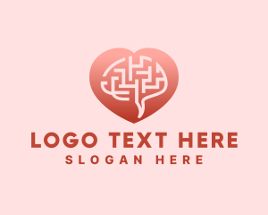 Heart - Brain Maze Love logo design