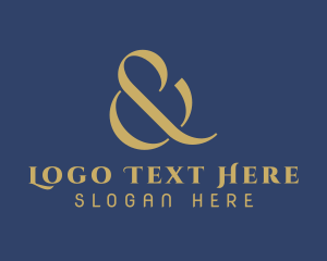Typography - Gold Ampersand Lettering logo design