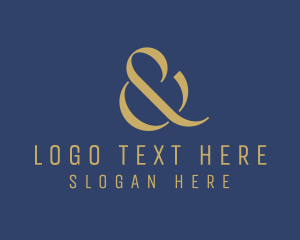 Golden - Gold Ampersand Lettering logo design