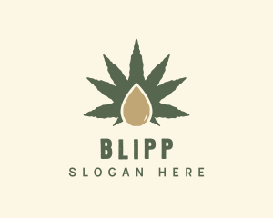 Oil - Herbal Cannabis Droplet logo design