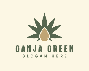 Ganja - Herbal Cannabis Droplet logo design