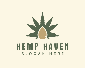 Herbal Cannabis Droplet logo design