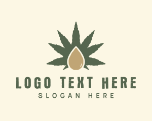 Ganja - Herbal Cannabis Droplet logo design
