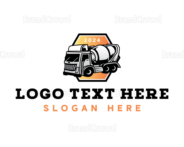 Cement Mixer Truck Logo