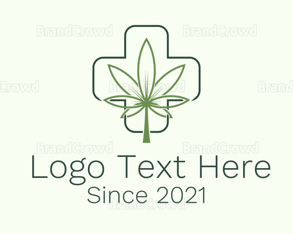 Cannabis Leaf Cross Logo