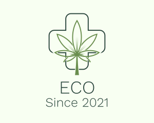 Marijuana - Cannabis Leaf Cross logo design