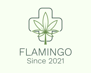 Cannabis Leaf Cross logo design