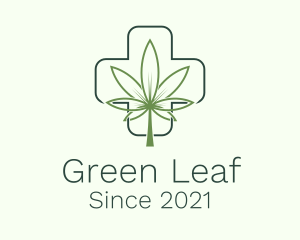 Cannabis Leaf Cross logo design