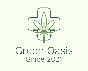 Cannabis Leaf Cross logo design