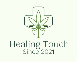 Cannabis Leaf Cross logo design