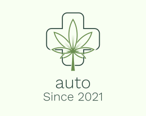 Cannabidiol - Cannabis Leaf Cross logo design