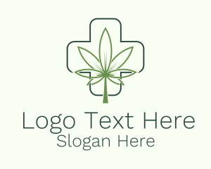 Cannabis Leaf Cross Logo