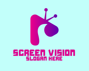 Television - Purple Television Media Player logo design