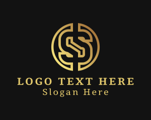 Bitcoin - Gold Cryptocurrency Letter S logo design