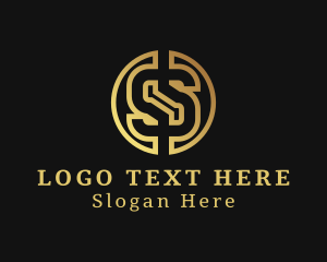 Letter - Gold Cryptocurrency Letter S logo design