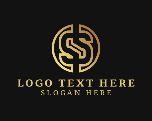 Gold - Cryptocurrency Letter S logo design
