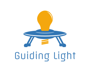 Light Bulb Spaceship logo design