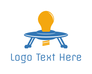 Alien - Light Bulb Spaceship logo design