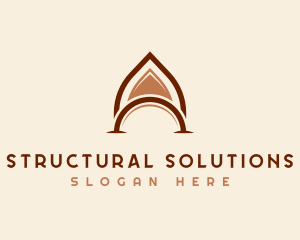 Structural - Bridge Arch Letter A logo design