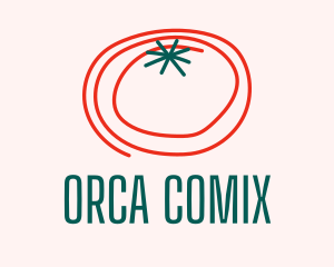 Organic Tomato Outline Logo