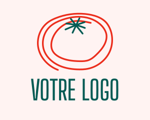 Organic Tomato Outline Logo