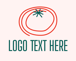 Farmers Market - Organic Tomato Outline logo design