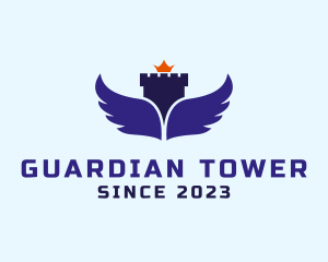 Crown Wing Turret logo design