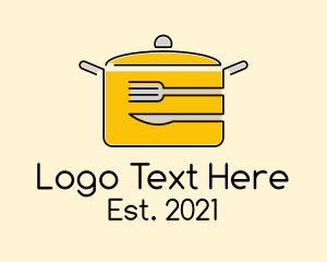 Cafeteria - Kitchen Pot Utensil logo design