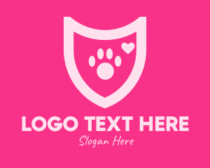 Veterinarian - Pink Pet Care Shield logo design