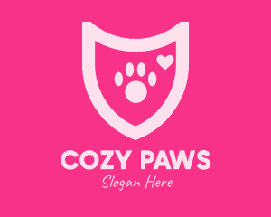 Pink Pet Care Shield logo design