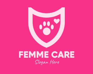 Pink Pet Care Shield logo design