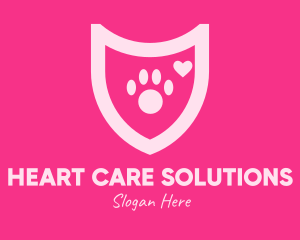 Pink Pet Care Shield logo design