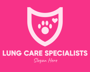 Pink Pet Care Shield logo design