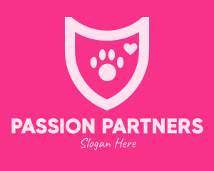 Pink Pet Care Shield logo design