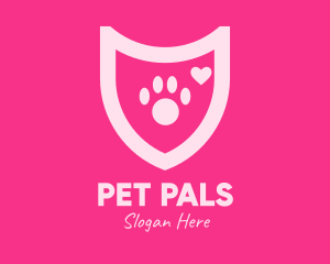 Pink Pet Care Shield logo design