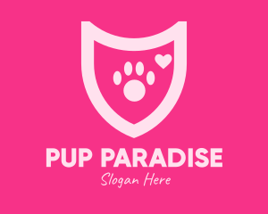 Pink Pet Care Shield logo design