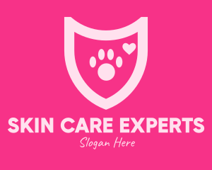 Pink Pet Care Shield logo design