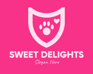 Pink Pet Care Shield logo design