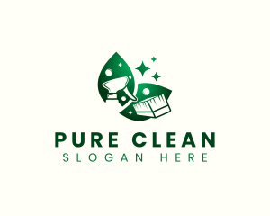 Spray Bottle Cleaning Scrub logo design