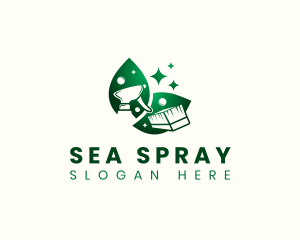 Spray Bottle Cleaning Scrub logo design