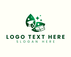 Eco - Spray Bottle Cleaning Scrub logo design