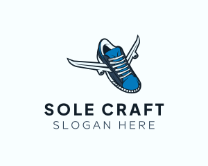 Cobbler - Flying Rubber Shoe logo design