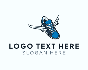Tendangan - Desain Logo Sepatu Karet Terbang