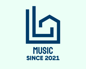 Simple - Blue Geometric Housing logo design