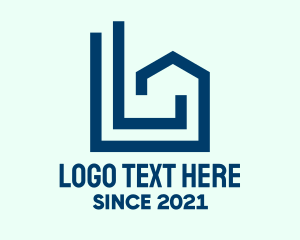 Real Estate - Blue Geometric Housing logo design