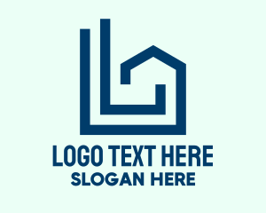 Blue Geometric Housing  Logo