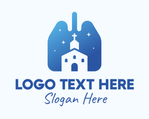 Inhale - Blue Lungs Church logo design