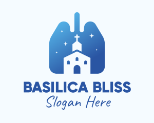 Basilica - Blue Lungs Church logo design