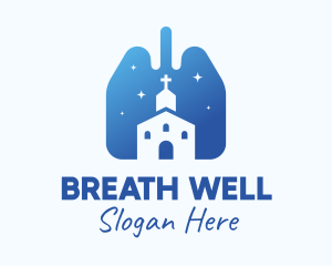 Pulmonology - Blue Lungs Church logo design