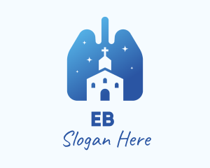 Blue Lungs Church logo design